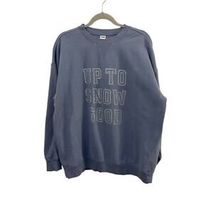 Pink Victorias Secret Purple Crew Neck Sweatshirt   Rhinestones Up To Snow Good